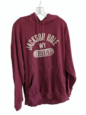 Outfitter Trading Co Jackson Hole WY Graphic Hoodie Burgundy XL